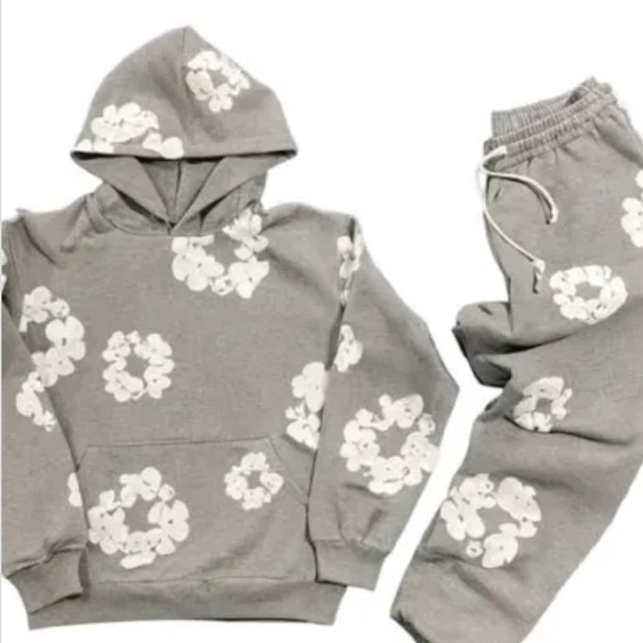 Denim tears style full floral sweatshirt + pants